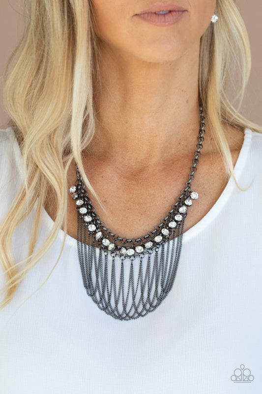 Flaunt Your Fringe - Black/Gunmetal necklace