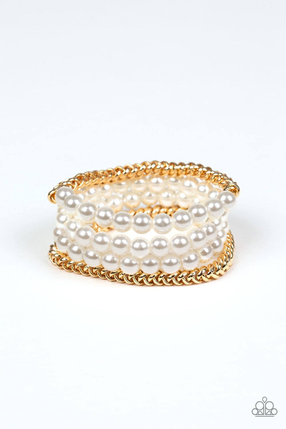 Industrial Incognito - Gold/White Pearl bracelet