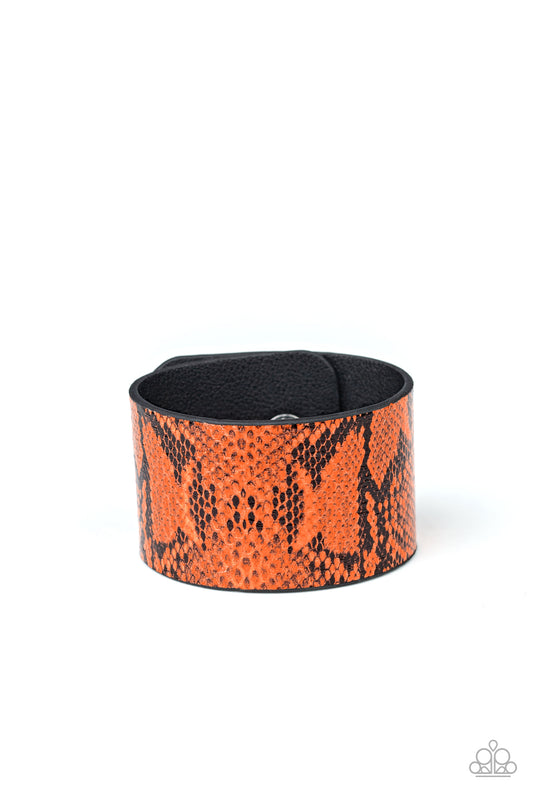 Its a Jungle Out There - Orange wrap bracelet