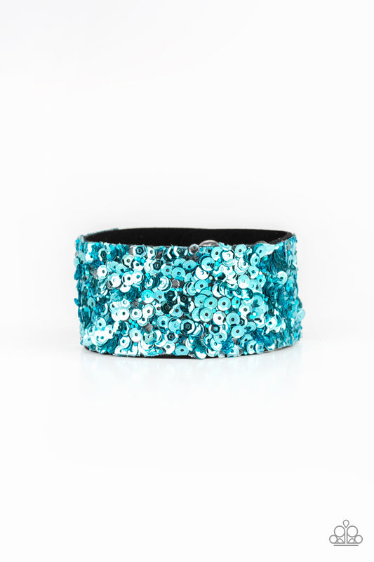 Starry Sequins - Blue wrap bracelet