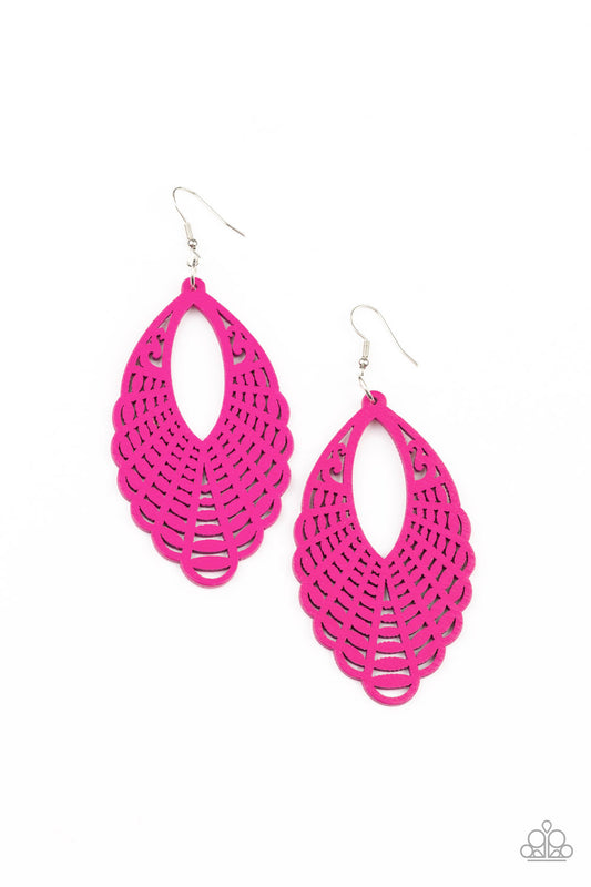 Tahiti Tankini - Pink wood earrings