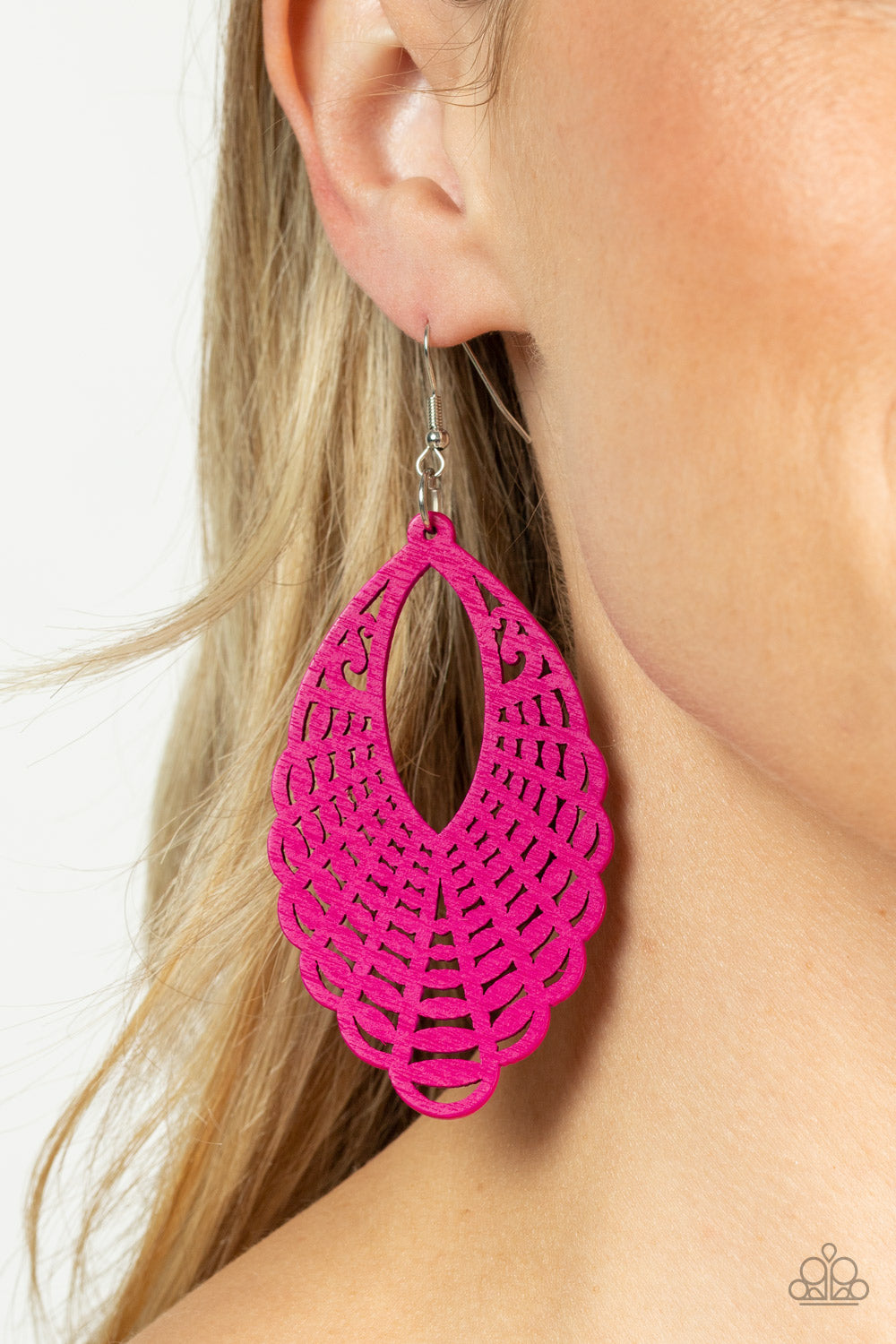 Tahiti Tankini - Pink wood earrings