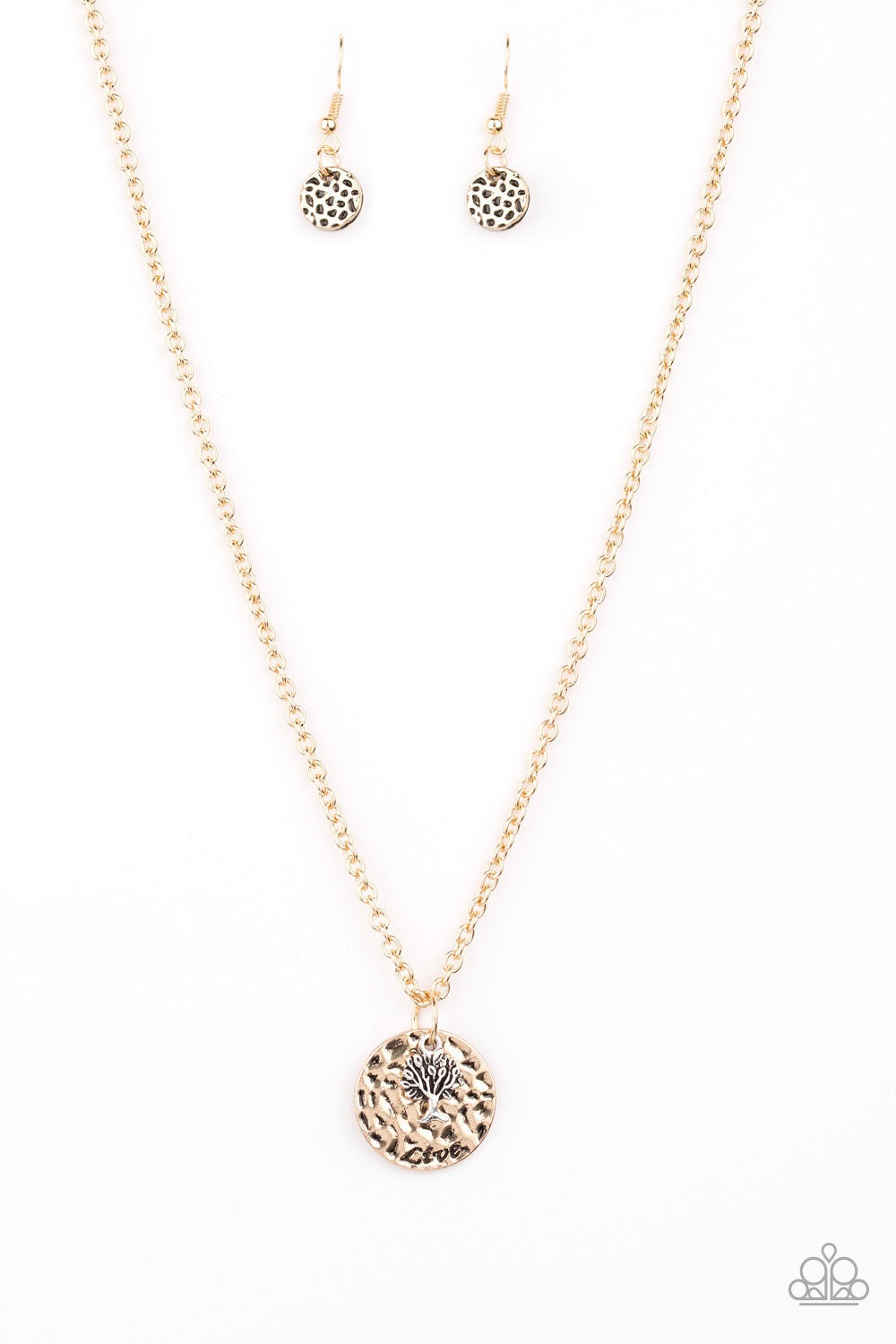 Paparazzi Necklace & Earring Set -"Live TREELY - Gold"