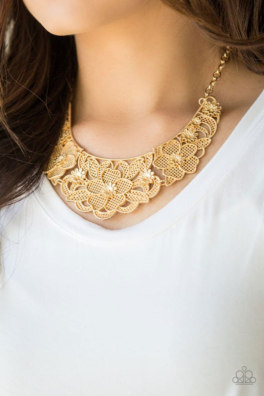 Petunia Paradise - Gold Necklace