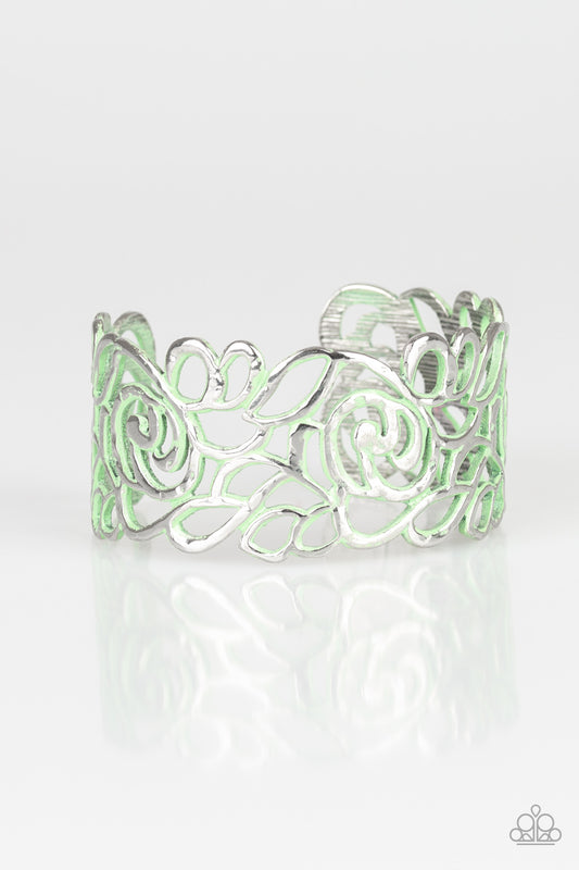 Victorian Gardens - Green cuff bracelet