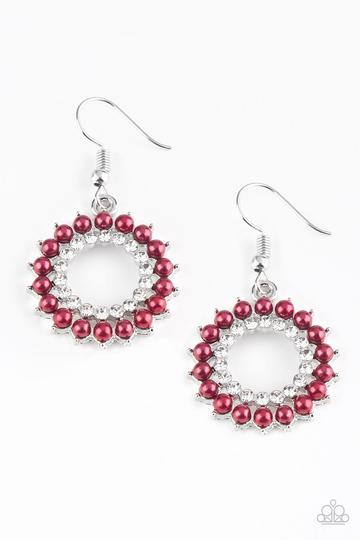 Wreathed in Radiance - Red Pearls Earrings