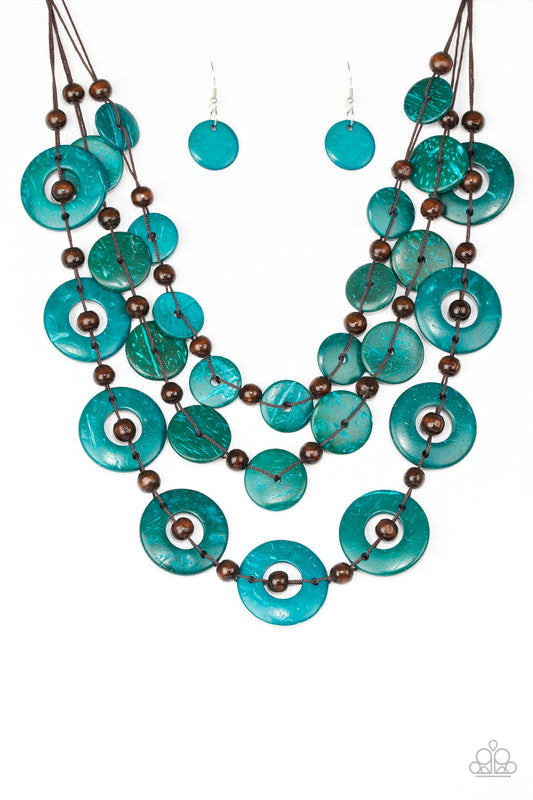Catalina Coastin - Blue wood necklace