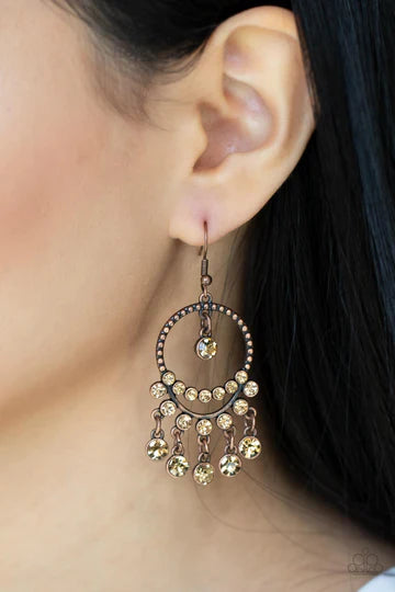 Cosmic Chandeliers-Copper Earrings