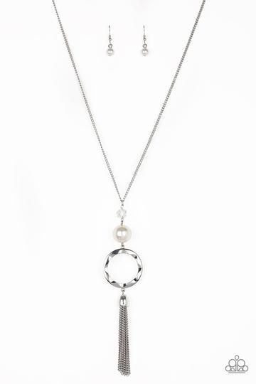 Bold Balancing Act - White pearl necklace
