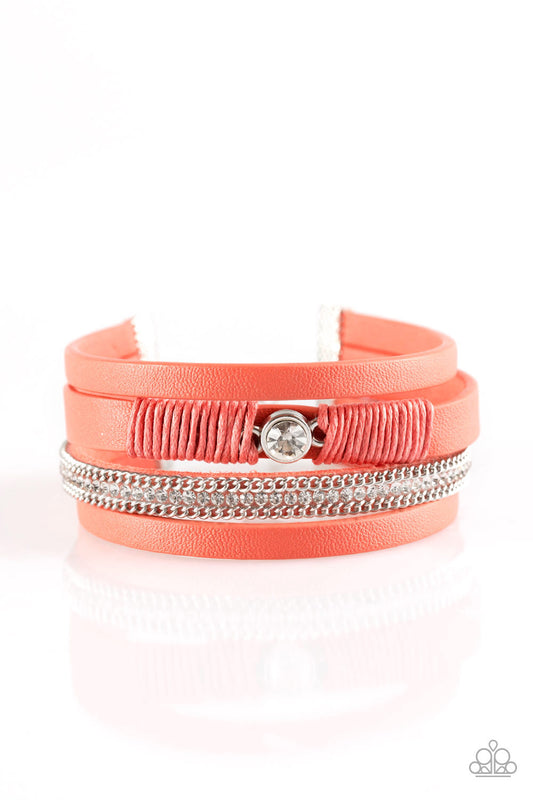 Catwalk Craze - Orange wrap bracelet