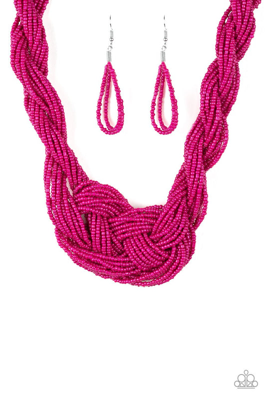 A Standing Ovation - Pink Seed Bead Necklace