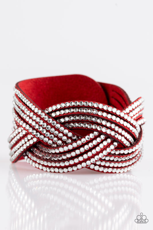 Big City Shimmer - Red wrap bracelet