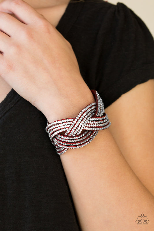 Big City Shimmer - Red wrap bracelet