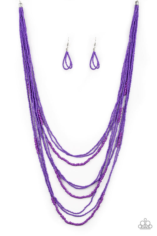 Totally Tonga - purple seed bead necklace