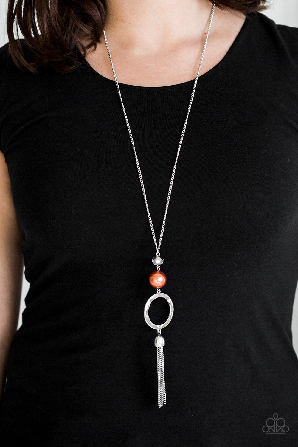 Bold Balancing Act - Orange necklace