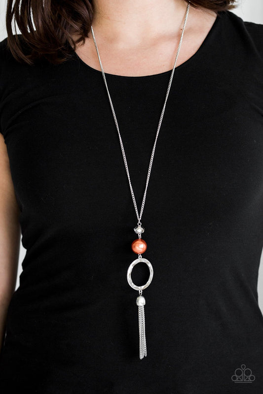 Bold Balancing Act - Orange necklace