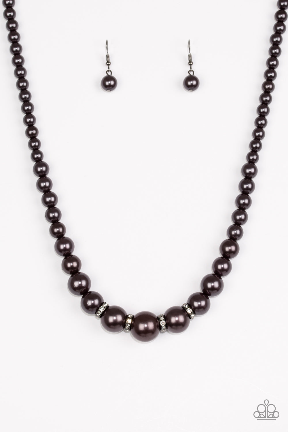 Party Pearls - Black/Gunmetal necklace