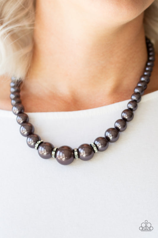 Party Pearls - Black/Gunmetal necklace