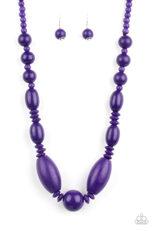 Summer Breezin - Purple wood necklace