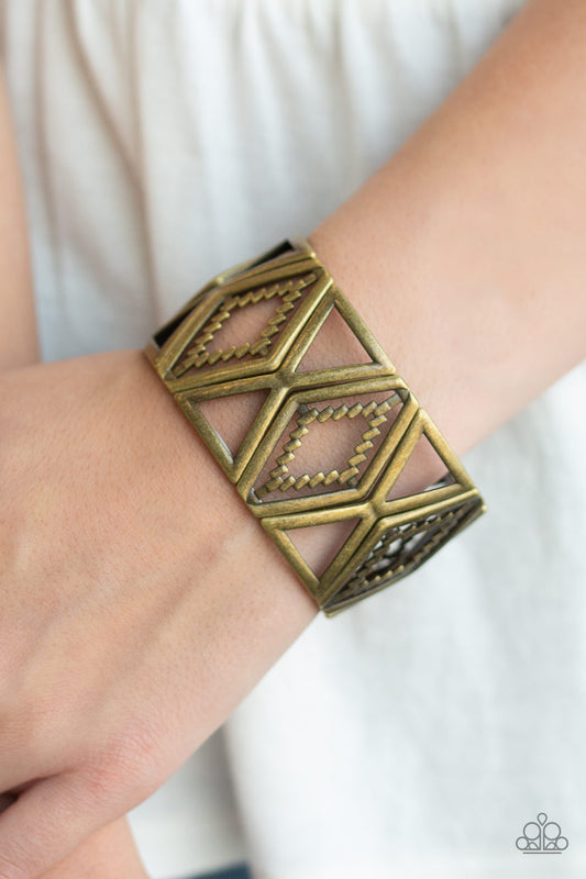 Textile Tango - Brass bracelet