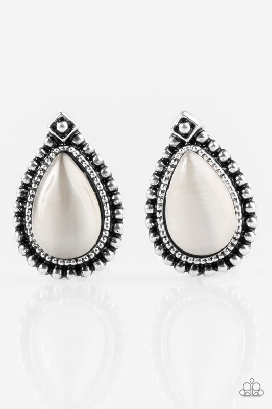 Wouldn't GLEAM Of It - White post earrings