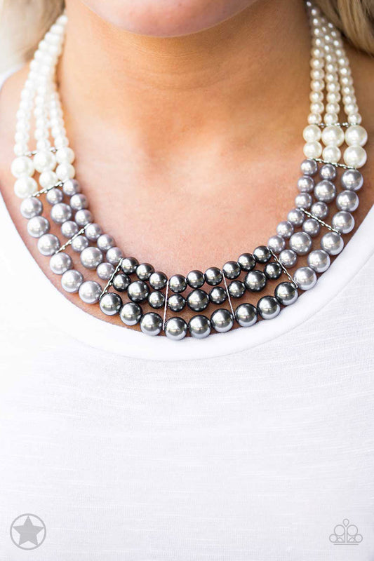 Lady In Waiting - White/Gray Pearl necklace