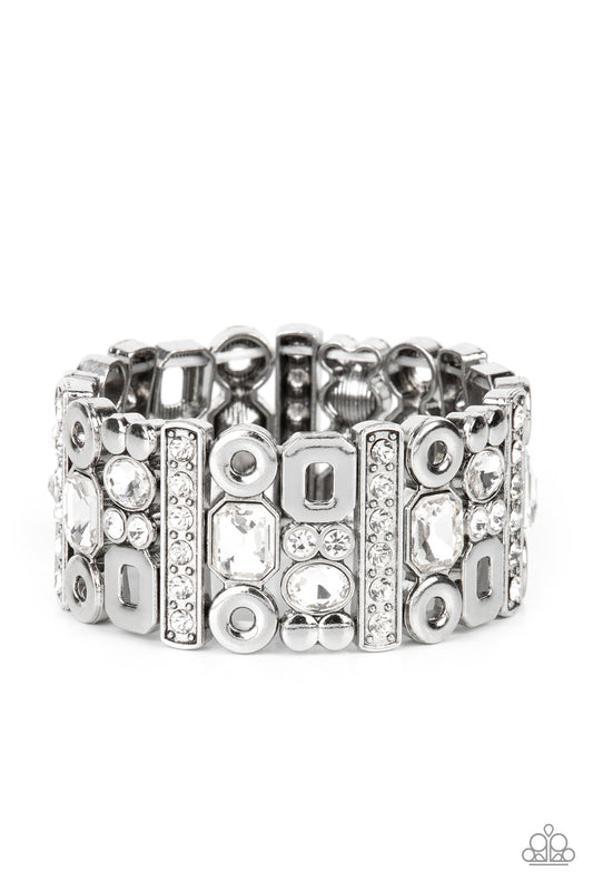 Dynamically Diverse - White rhinestones bracelet