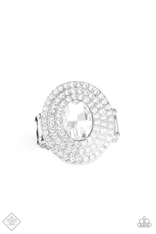 Metro Millionaire - Silver/White gem ring
