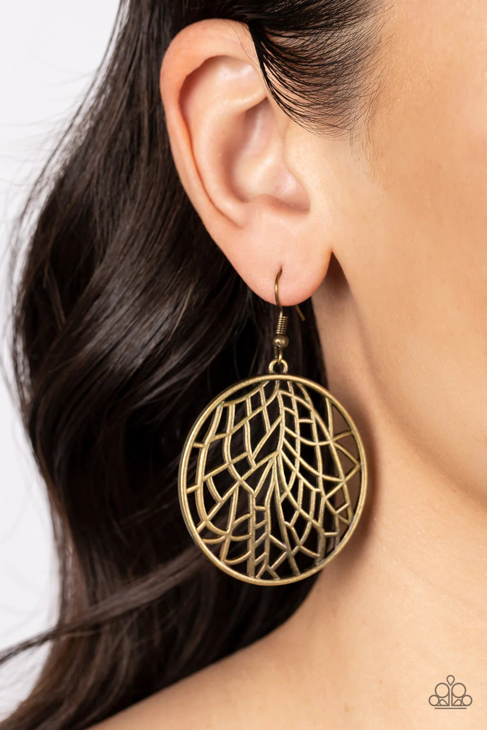 Fractured Foliage - Brass earrings