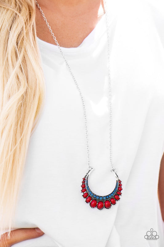 Count To Zen- Red and Blue Necklace