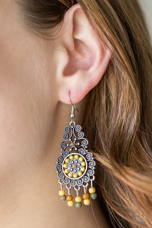 Courageously Congo - Yellow/Multi earrings