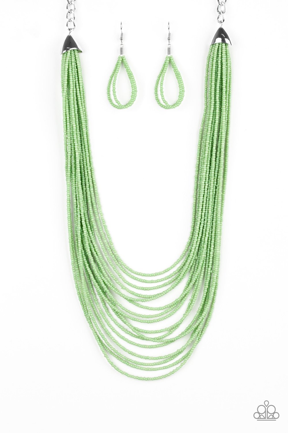 Peacefully Pacific - Green seed bead necklace