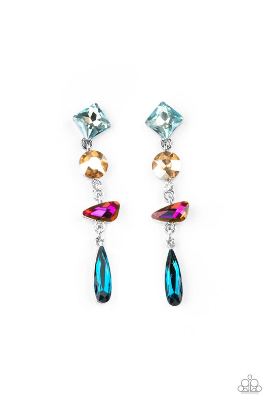 Rock Candy Elegance - Multicolor Iridescent earrings