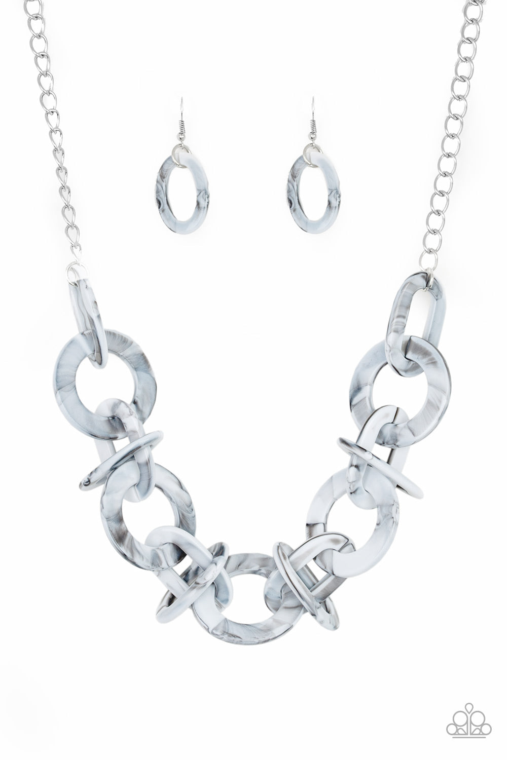 Chromatic Charm - Silver acrylic necklace