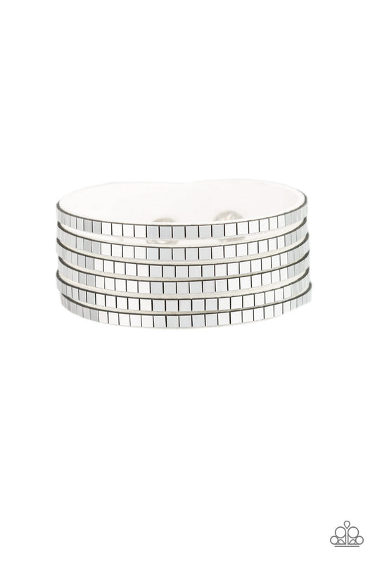Disco Dazzle - White wrap bracelet
