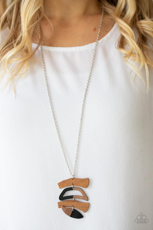 A WOODWORK In Progress - Black/Brown wood necklace