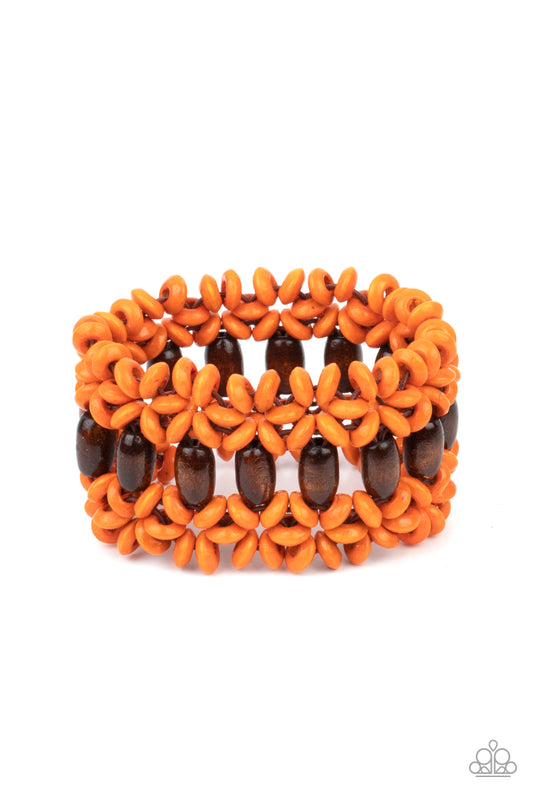 Bali Beach Retreat - Orange wood bracelet