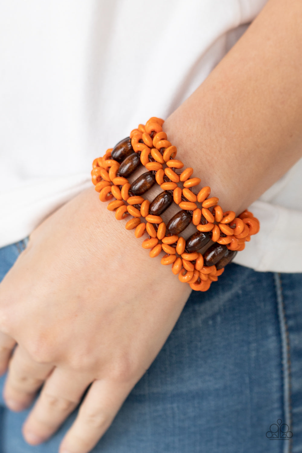 Bali Beach Retreat - Orange wood bracelet