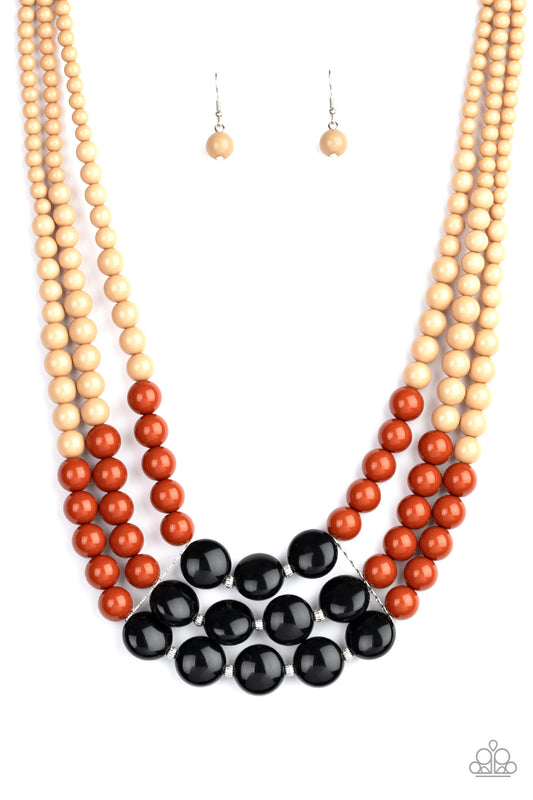 Beach Bauble - Brown/Black Multi necklace