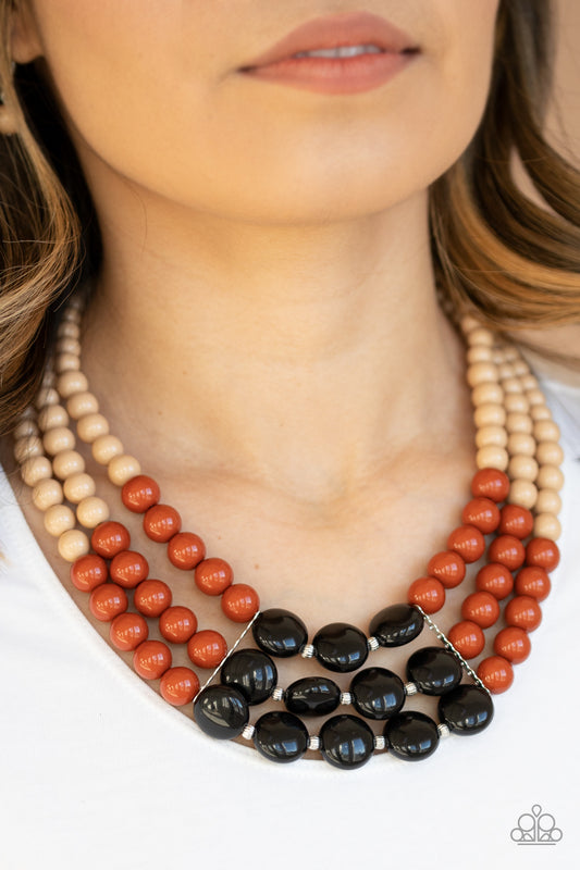 Beach Bauble - Brown/Black Multi necklace