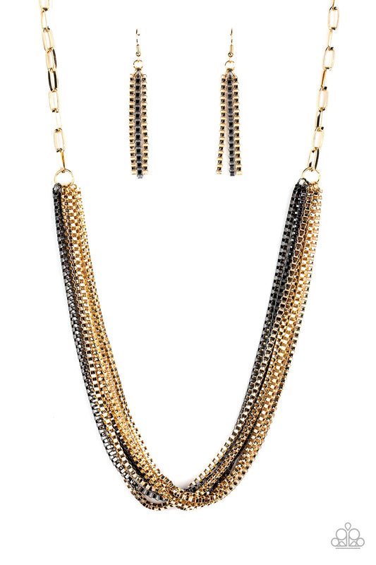 Beat Box Queen - Gold multi necklace