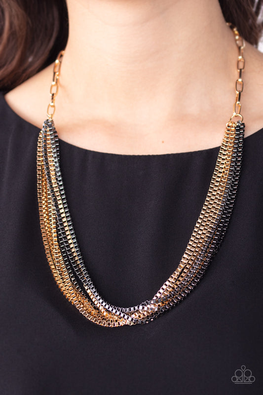 Beat Box Queen - Gold multi necklace
