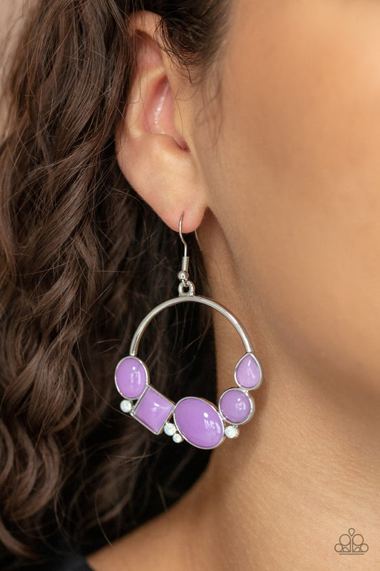 Beautifully Bubblicious - Purple opalescent earrings