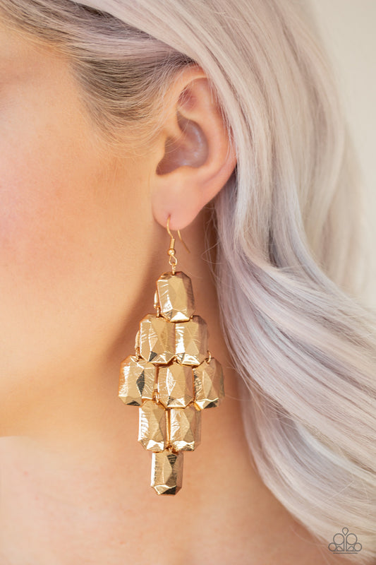 Contemporary Catwalk - Gold earrings