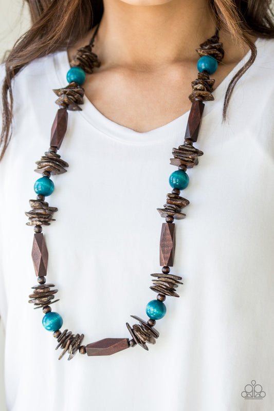 Cozumel Coast - Blue wood necklace