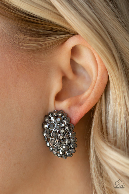 Daring Dazzle - Black post earrings