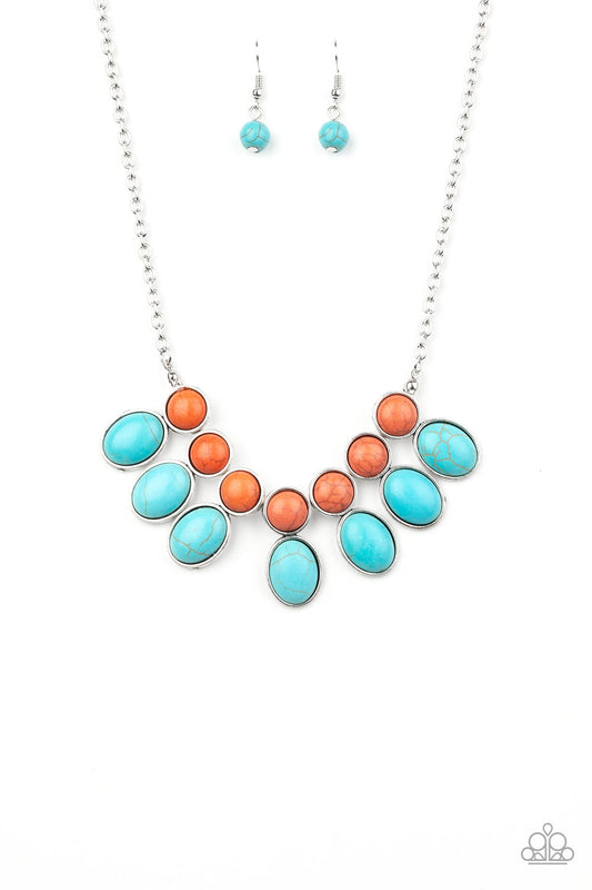 Environmental Impact - Turquoise/Orange Multi necklace