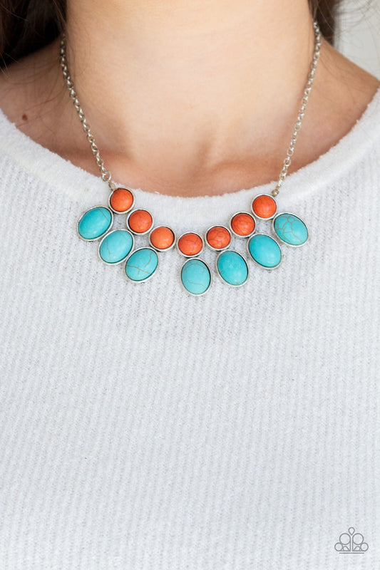Environmental Impact - Turquoise/Orange Multi necklace
