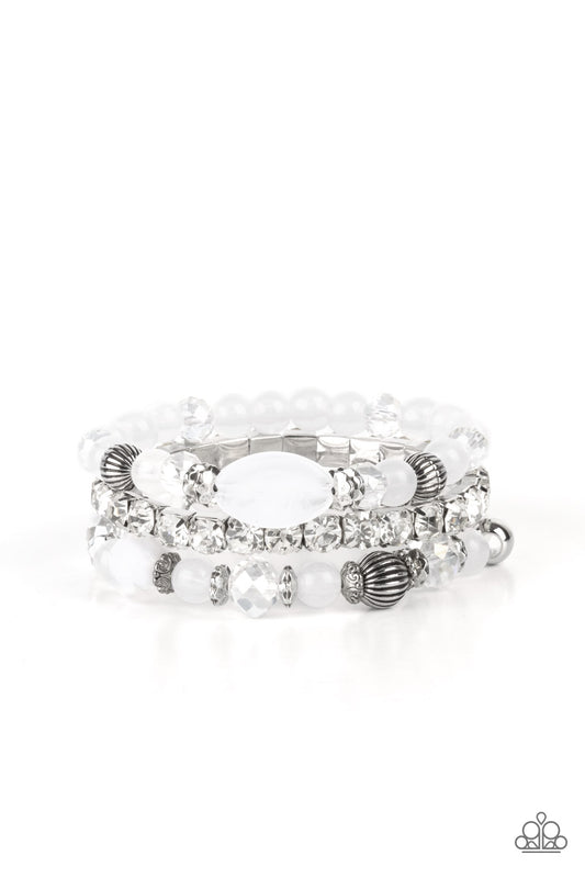 Ethereal Etiquette - Glassy white bracelet