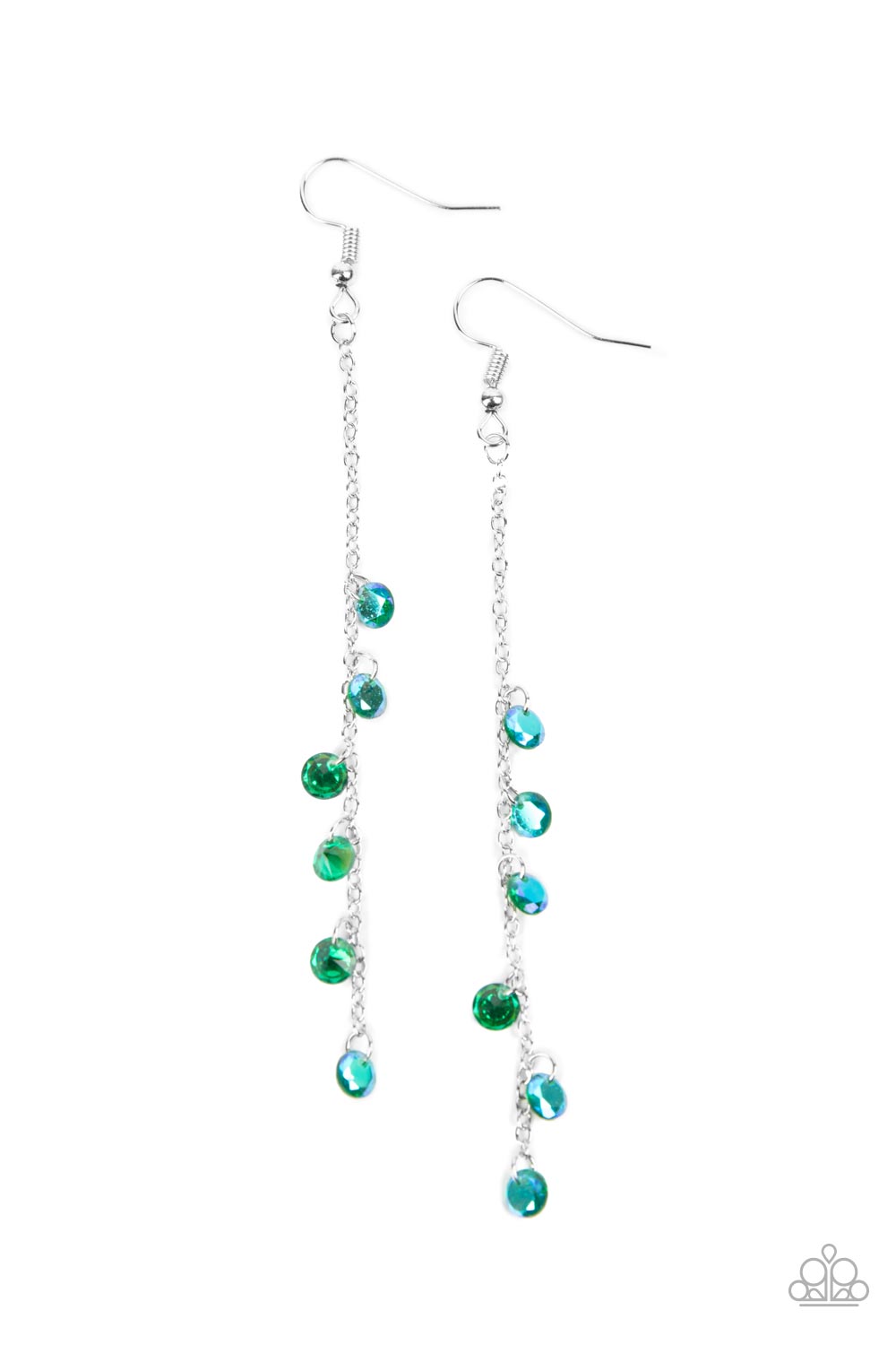 Extended Eloquence - Green iridescent earrings